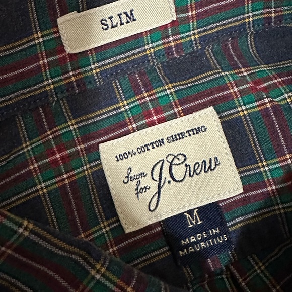 J. Crew Men’s Slim Fit Plaid Button Down Shirt Size Medium - Picture 3 of 12